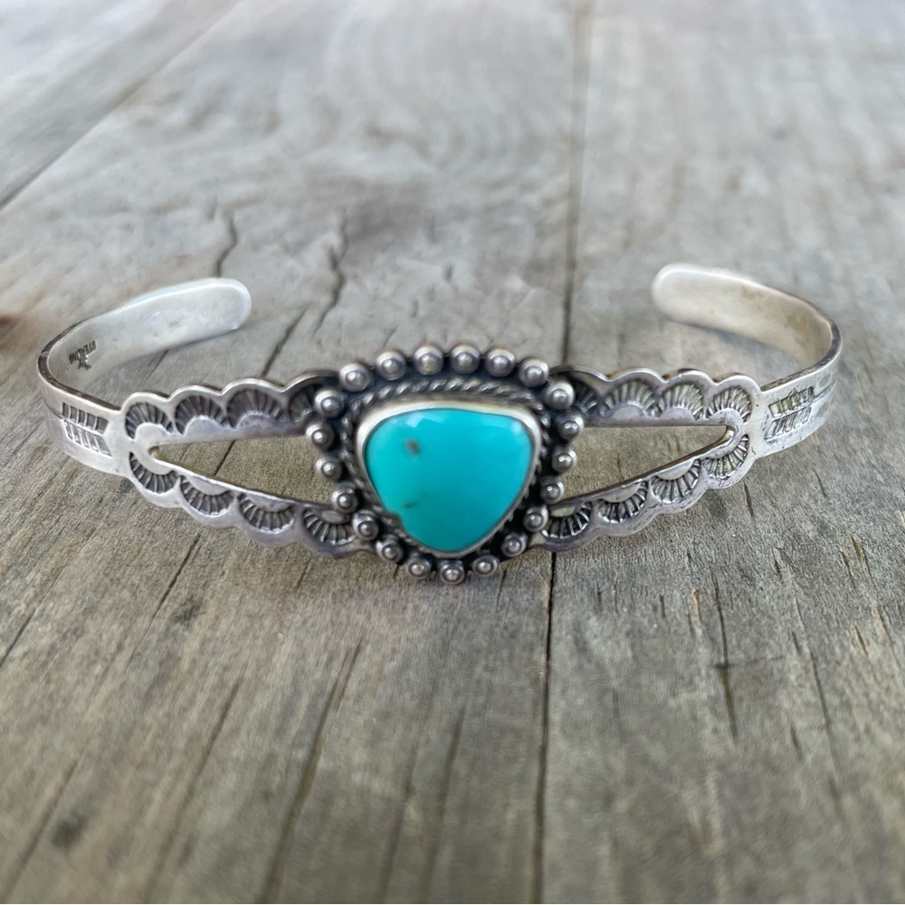 1970s Silver and Turquoise Bracelet